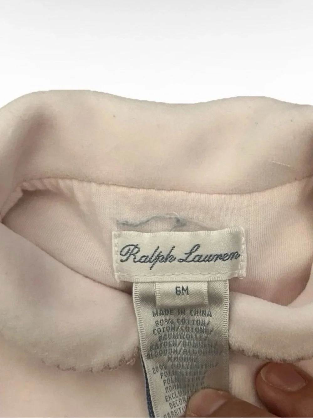 Ralph Lauren Baby Girl Pink Velvet Dress Size 3-6 Months